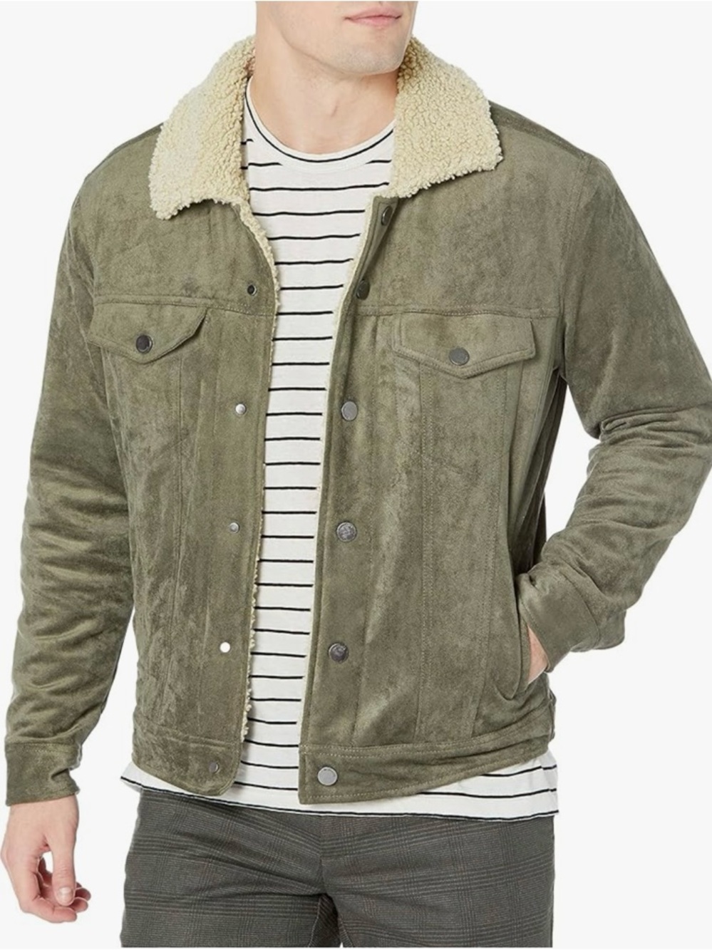 Like New Faux Suede Shearling Jacket